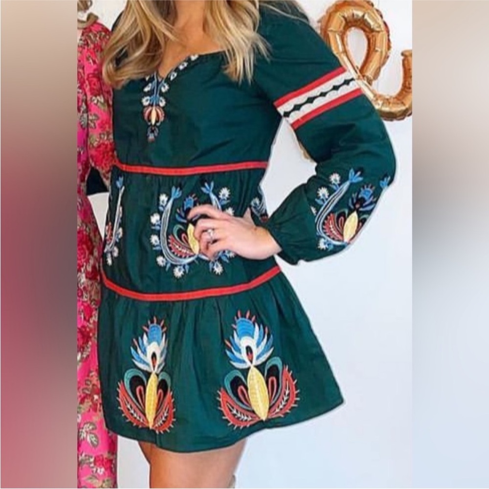 Anthropologie Let me Be embroidered tunic dress - size L - Picture 4 of 4